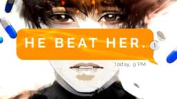HE BEAT HER. cover