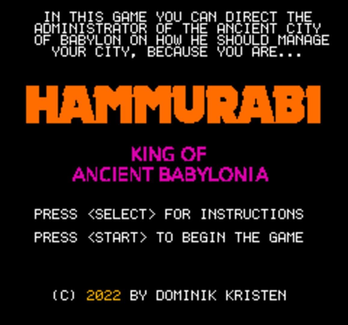 Hammurabi artwork