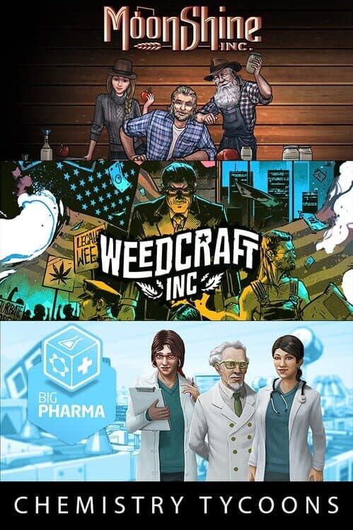 Weedcraft Inc + Moonshine Inc + Big Pharma: Chemistry Tycoons Bundle cover