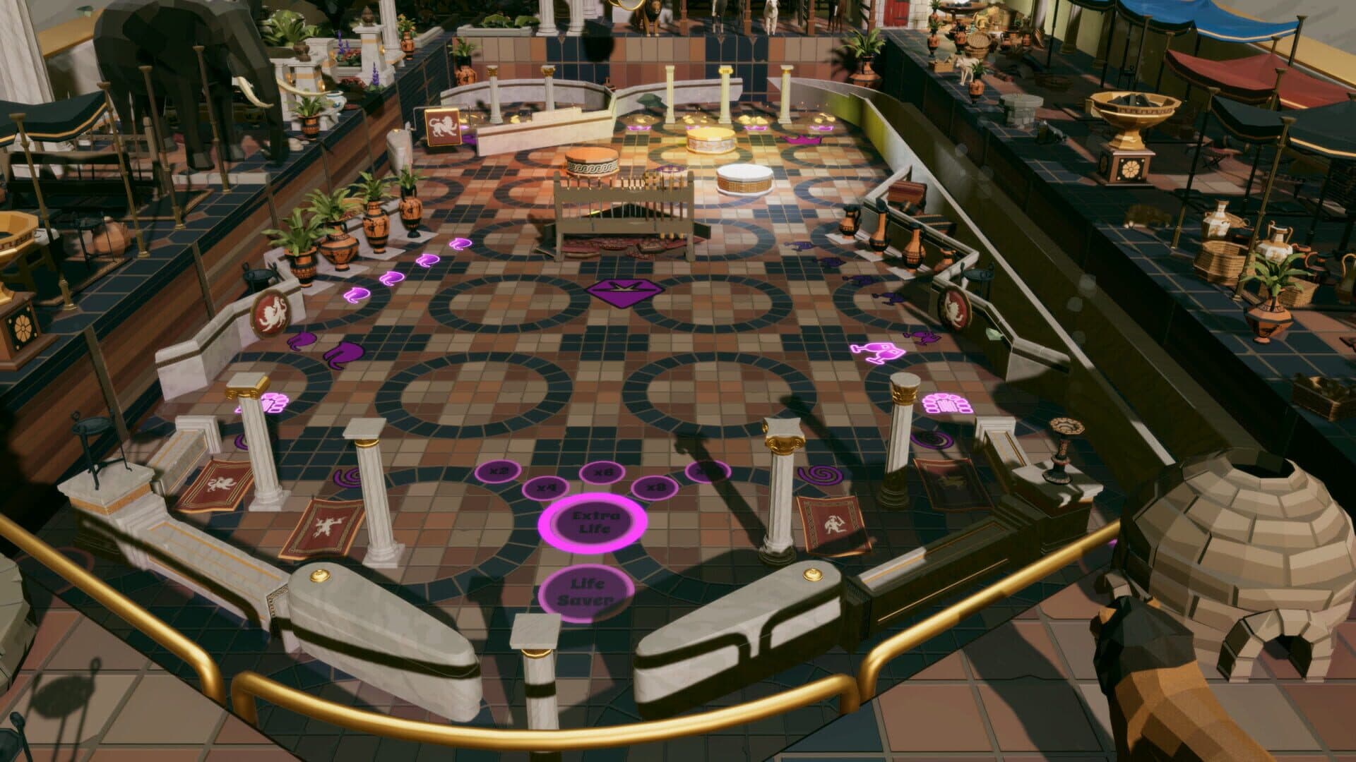 Roxy Raccoon's Pinball Panic: Roman Renaissance artwork