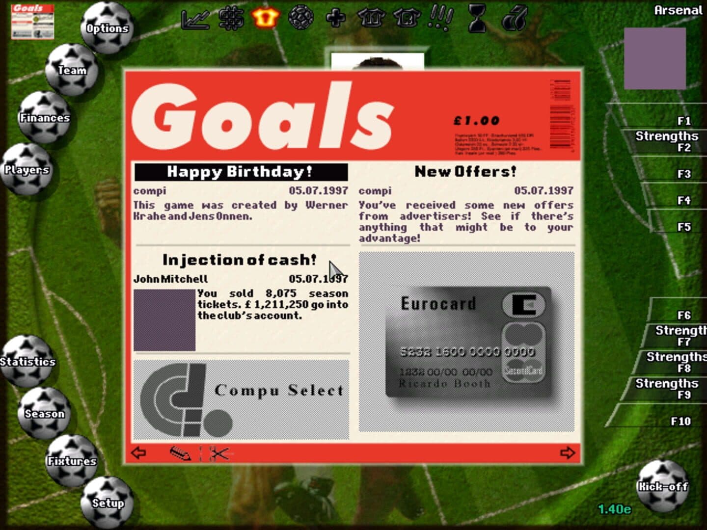 Total Football Management artwork